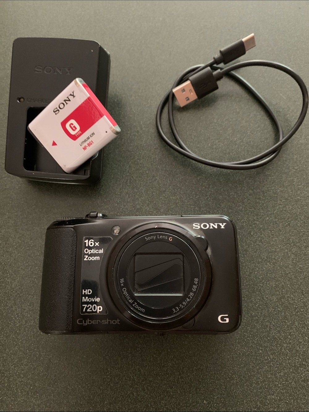 Sony Cyber-shot Compact Digital Camera in Black with USB Cable